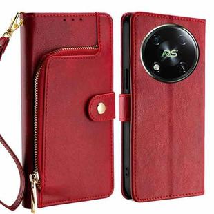 For Itel RS4 4G Zipper Bag Leather Phone Case(Red)