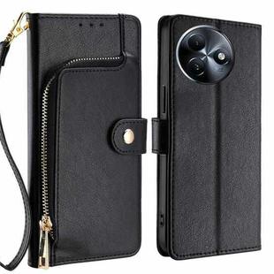 For Itel S24 4G Zipper Bag Leather Phone Case(Black)