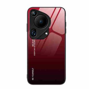 For Huawei Pura 70 Ultra Gradient Color Glass Phone Case(Red Black)