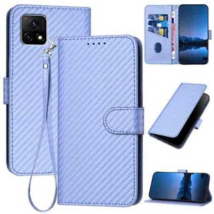 For vivo Y52s 5G/iQOO U3/Y31s 5G YX0070 Carbon Fiber Buckle Leather Phone Case with Lanyard(Light Purple)