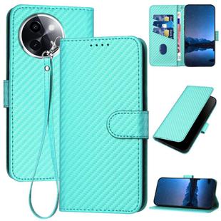 For vivo Y200i YX0070 Carbon Fiber Buckle Leather Phone Case with Lanyard(Light Blue)