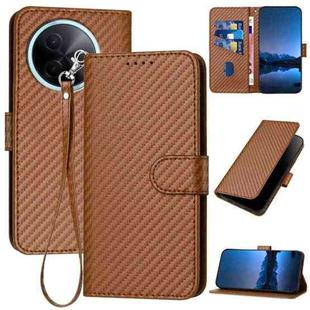 For vivo Y39 5G YX0070 Carbon Fiber Buckle Leather Phone Case with Lanyard(Coffee)