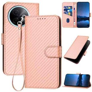 For vivo Y39 5G YX0070 Carbon Fiber Buckle Leather Phone Case with Lanyard(Pink)