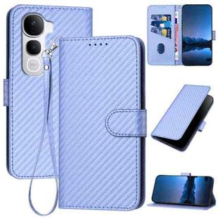 For vivo Y400 Pro 5G YX0070 Carbon Fiber Buckle Leather Phone Case with Lanyard(Light Purple)
