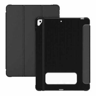 For iPad 10.2 2021 / Air 10.5 Carbon Fiber Leather Smart Tablet Case(Black)