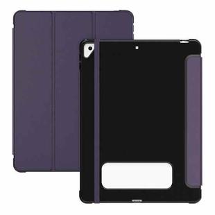 For iPad 10.2 2021 / Air 10.5 Carbon Fiber Leather Smart Tablet Case(Purple)