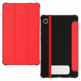 For Samsung Galaxy Tab A9 Carbon Fiber Leather Smart Tablet Case(Red)