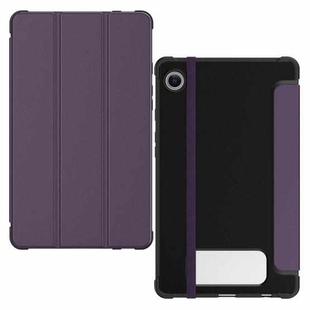 For Samsung Galaxy Tab A9 Carbon Fiber Leather Smart Tablet Case(Purple)