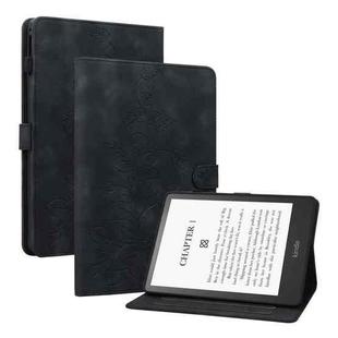 For Amazon Kindle Paperwhite5 Lily Embossed Leather Tablet Case(Black)