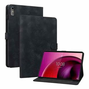 For Lenovo Tab M10 5G 2023 Lily Embossed Leather Tablet Case(Black)