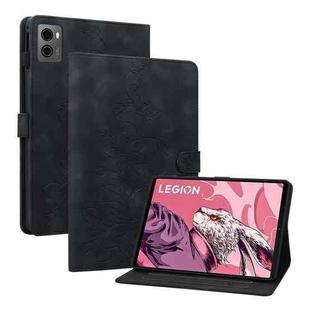 For Lenovo Legion Y700 2023 Lily Embossed Leather Tablet Case(Black)