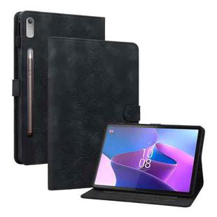 For Lenovo Tab P11 Pro Gen 2 11.2 Lily Embossed Leather Tablet Case(Black)