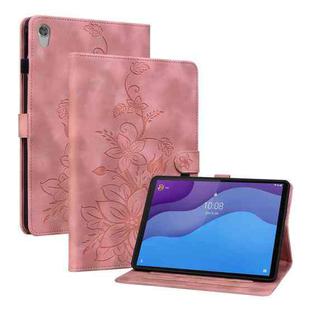 For Lenovo Tab M10 HD Gen2 Lily Embossed Leather Tablet Case(Pink)