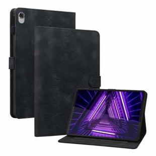 For Lenovo M10 Plus 10.3 Lily Embossed Leather Tablet Case(Black)