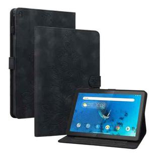 For Lenovo Tab M10 X605 /M10 HD X505 Lily Embossed Leather Tablet Case(Black)