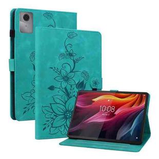For Lenovo Idea Tab 11 / Xiaoxin Pad 2025 Lily Embossed Leather Tablet Case(Green)