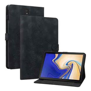 For Samsung Galaxy Tab S4 10.5 SM-T830/T835 Lily Embossed Leather Tablet Case(Black)