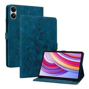 For Xiaomi Redmi Pad Pro 12.1 Lily Embossed Leather Tablet Case(Dark Blue)