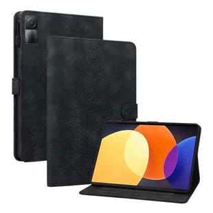 For Xiaomi Redmi Pad 10.61 Lily Embossed Leather Tablet Case(Black)