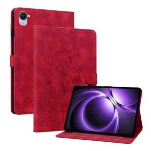 For Xiaomi Redmi K Pad 8.8 inch Lily Embossed Leather Tablet Case(Red)