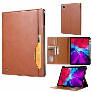 For iPad Pro 13 2024 Knead Skin Texture Horizontal Flip Leather Smart Tablet Case(Brown)