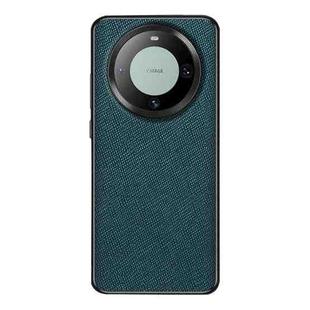 For Huawei Mate 60 Pro Cross Texture PU Leather Phone Case(Dark Green)
