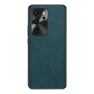For Huawei P40 Pro Cross Texture PU Leather Phone Case(Dark Green)