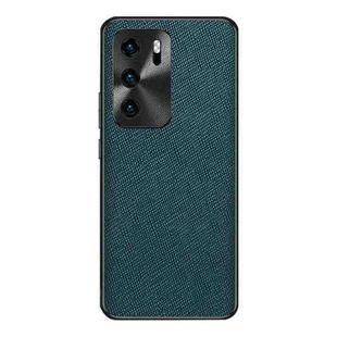 For Huawei P40 Cross Texture PU Leather Phone Case(Dark Green)