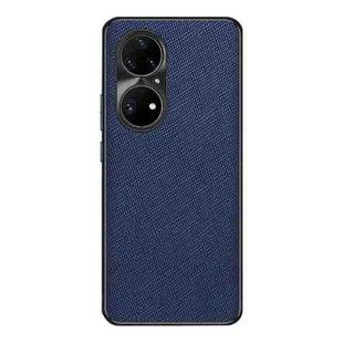 For Huawei P50 Pro Cross Texture PU Leather Phone Case(Sapphire Blue)