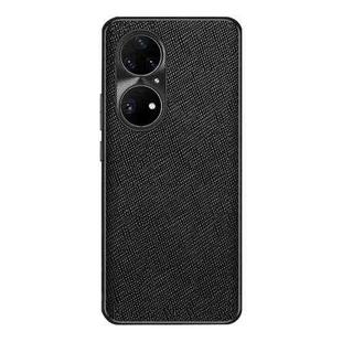 For Huawei P50 Pro Cross Texture PU Leather Phone Case(Black)