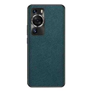 For Huawei P60 / P60 Pro Cross Texture PU Leather Phone Case(Dark Green)