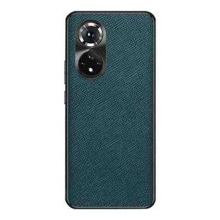 For Honor 50 Pro Cross Texture PU Leather Phone Case(Dark Green)