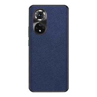 For Honor 50 Pro Cross Texture PU Leather Phone Case(Sapphire Blue)