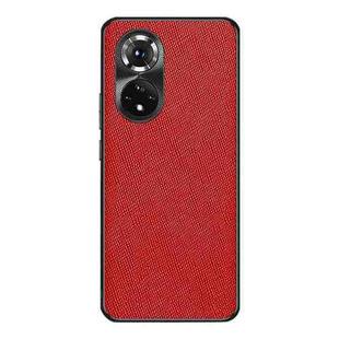 For Honor 50 Pro Cross Texture PU Leather Phone Case(Red)