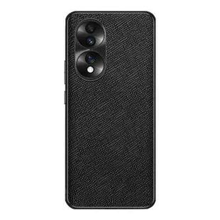 For Honor 70 Cross Texture PU Leather Phone Case(Black)