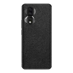 For Honor 80 Cross Texture PU Leather Phone Case(Black)
