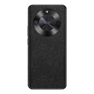 For Honor X50 Cross Texture PU Leather Phone Case(Black)