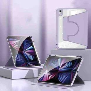 For iPad Pro 13 2024 2 in 1 Acrylic Split Rotating Leather Tablet Case(Lavender)