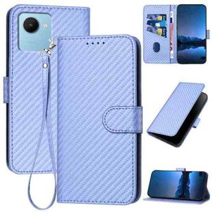 For Realme C30 4G/Narzo 50i Prime/C30s YX0070 Carbon Fiber Buckle Leather Phone Case with Lanyard(Light Purple)