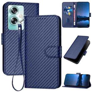 For OPPO A79 5G YX0070 Carbon Fiber Buckle Leather Phone Case with Lanyard(Royal Blue)