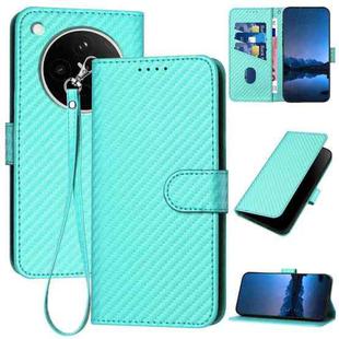 For OPPO Find X8s+ YX0070 Carbon Fiber Buckle Leather Phone Case with Lanyard(Light Blue)