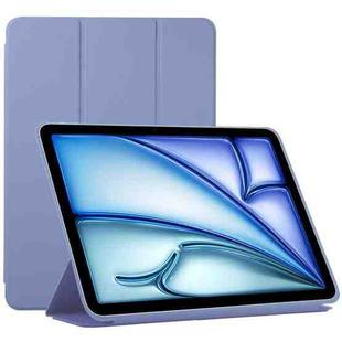 For iPad Air 11 2024 Double-sided Clip Non-buckle Magnetic PU Smart Tablet Case(Purple)