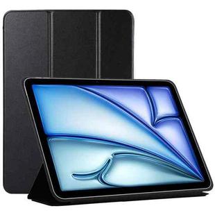 For iPad Air 11 2024 Double-sided Clip Non-buckle Magnetic PU Smart Tablet Case(Black)