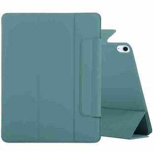 For iPad Air 11 2024 Double-sided Clip Fixed Buckle Magnetic PU Leather Smart Tablet Case(Green)