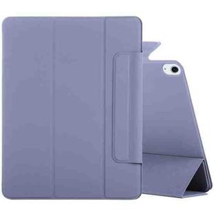 For iPad Air 11 2024 Double-sided Clip Fixed Buckle Magnetic PU Leather Smart Tablet Case(Purple)