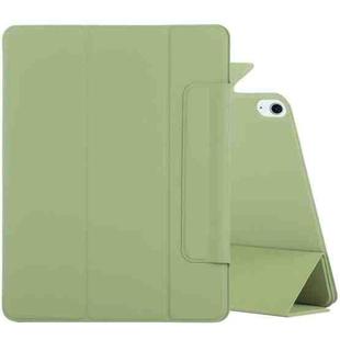 For iPad Air 11 2024 Double-sided Clip Fixed Buckle Magnetic PU Leather Smart Tablet Case(Grass Green)