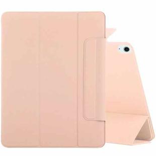 For iPad Air 11 2024 Double-sided Clip Fixed Buckle Magnetic PU Leather Smart Tablet Case(Gold)