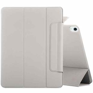 For iPad Air 11 2024 Double-sided Clip Fixed Buckle Magnetic PU Leather Smart Tablet Case(Grey)