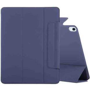 For iPad Air 13 2024 Double-sided Clip Fixed Buckle Magnetic PU Leather Smart Tablet Case(Dark Blue)