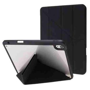 For iPad Air 11 2024 Deformation Transparent Acrylic Leather Tablet Case(Black)